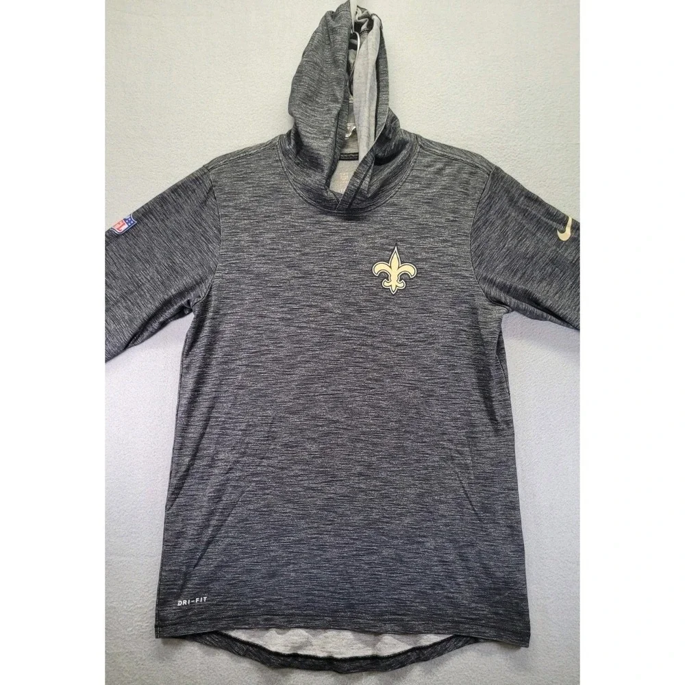 Nike Tee New Orleans Saints Training Light Hoodie Men Size Small NFL LS  #620413